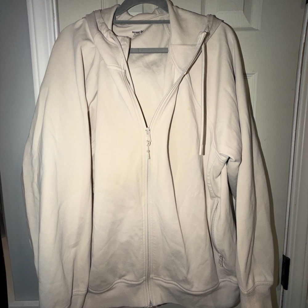 Old Navy Cream Zip-Up Active Hoodie